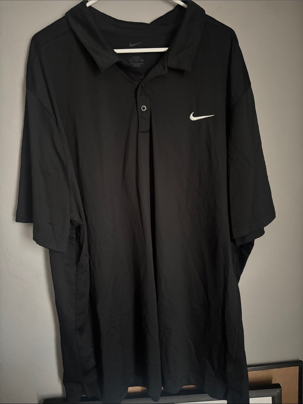 Nike Black Short-Sleeve Polo with White Swoosh